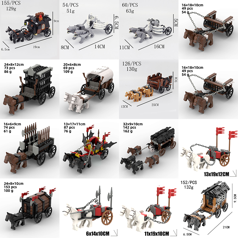 Lego Minifigure Holder - DIY Trailer Sapi Abad Pertengahan Kereta