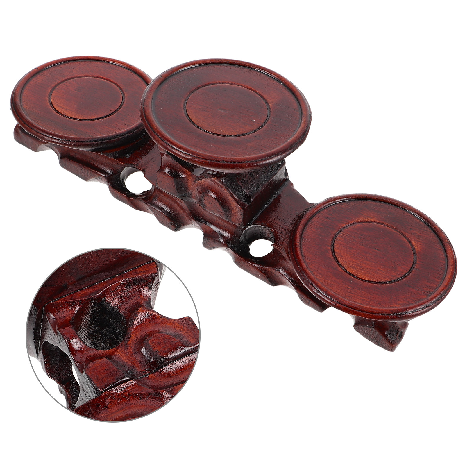 Display Risers Set - Alas Pajangan Bundar Kayu Solid Premium