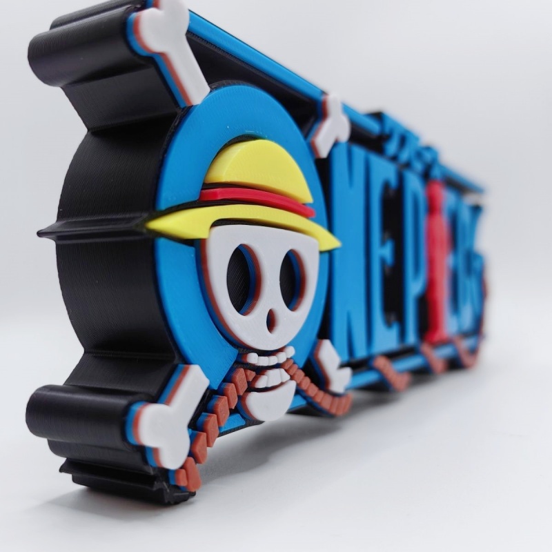 Action Figure Stand - Figur Aksi Logo One Piece, Papan