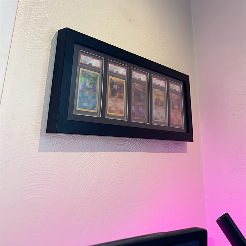 Graded Card Display - Kotak pajangan kartu olahraga kayu bergradasi