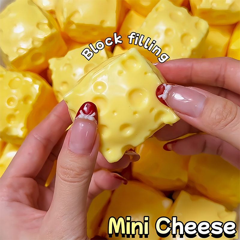 Building Block Mini - Mainan Fidget Mini Cheese Cube Squishy,