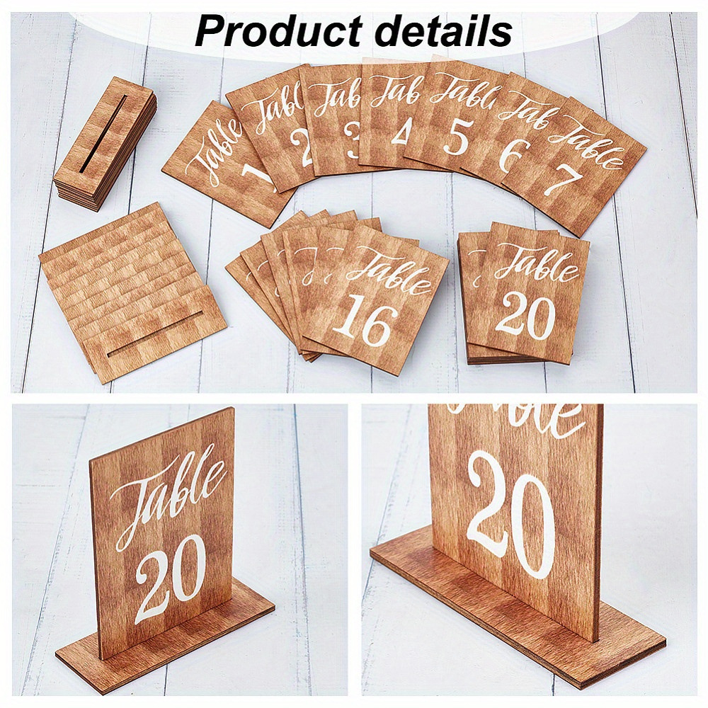 20 Buah Kartu Nomor Meja Kayu  - Graded Card Display ulasan dan harga