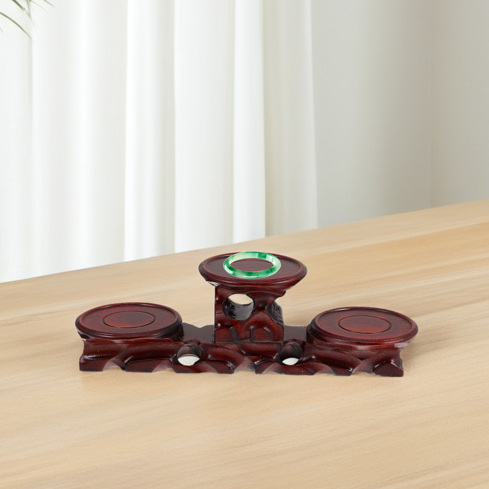 Alas Pajangan Bundar Kayu Soli - Display Risers Set ulasan dan harga