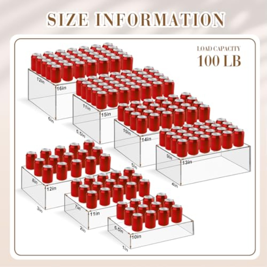 7 Pcs Set Alas Sajian Buffet E - Display Risers Set ulasan dan harga